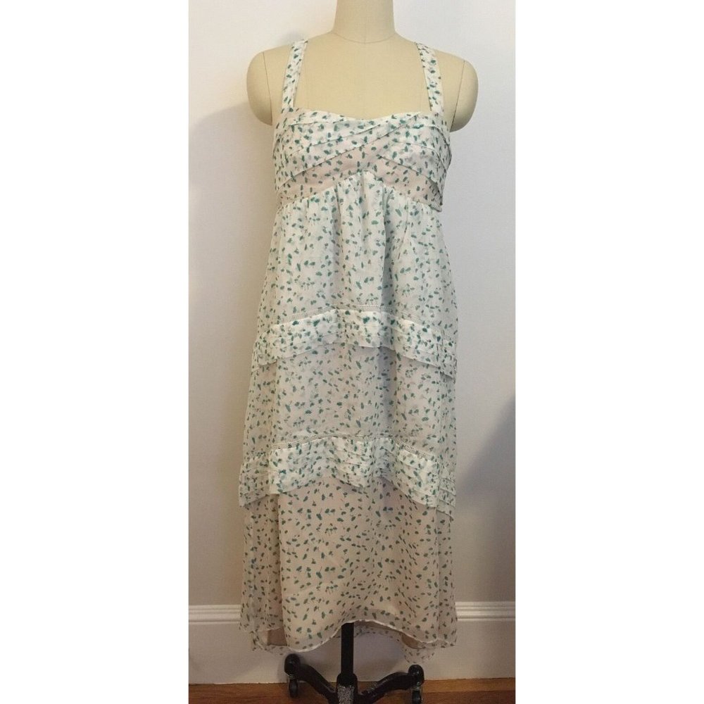 J.Crew floral trellis printed silk chiffon long dress